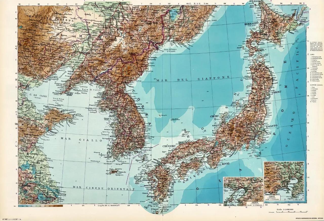 这是日本1952年的地图，当时琉球群岛的施政权并不在日本手中，而是由美国进行军事
