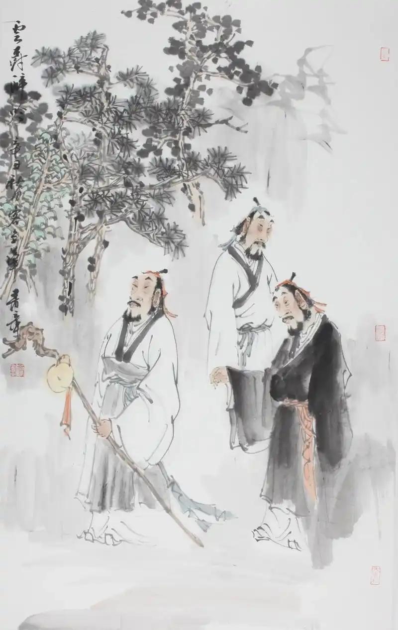 上联：三翁论道难存异
下联：[比心]

网络图片/诚谢侵删