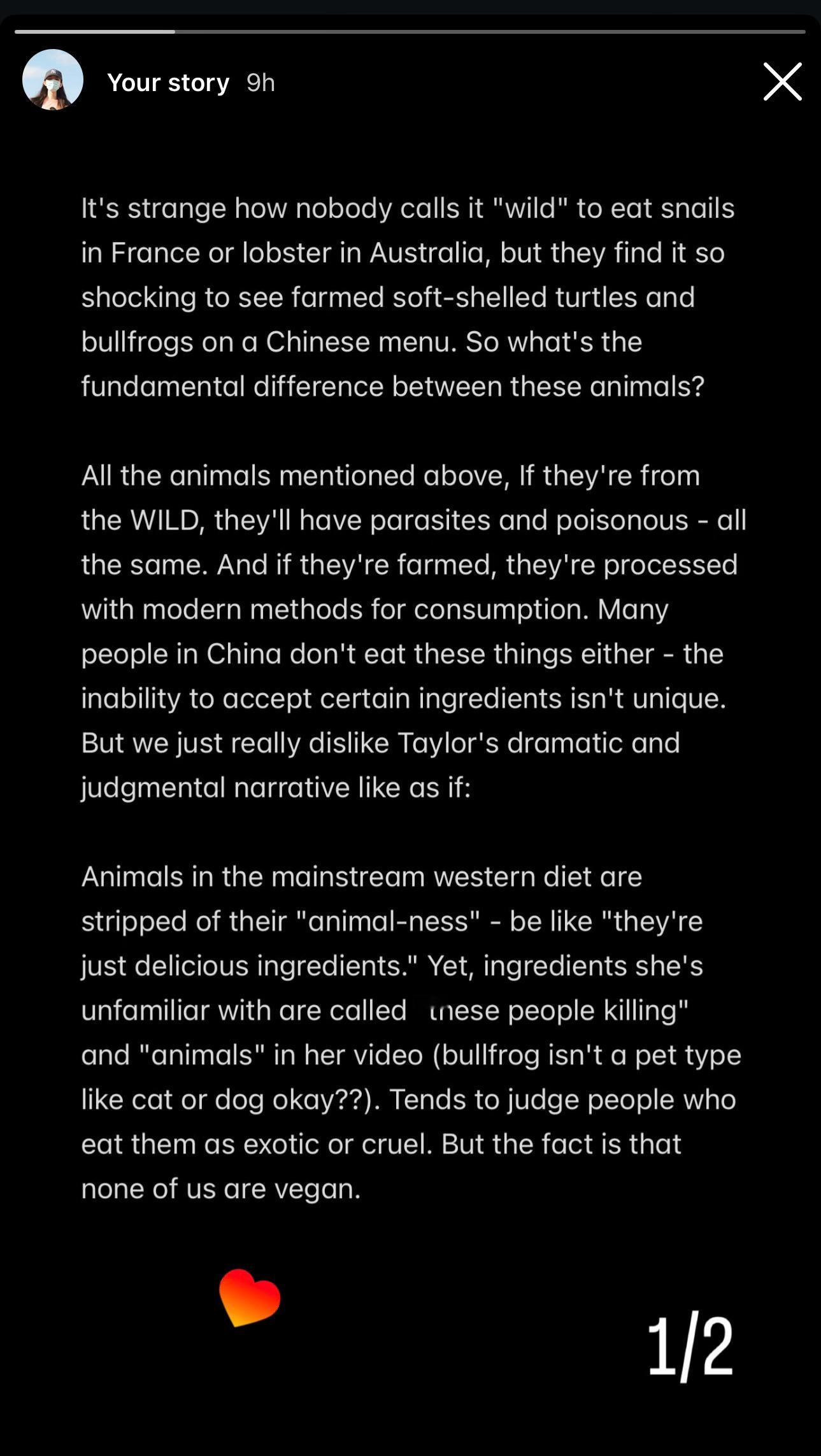 我昨天在IG Story发了关于汤森德事情的小作文（如图，我真的觉得我很客气了，