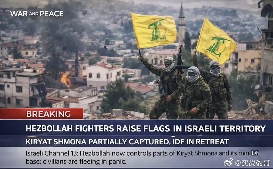 黎巴嫩真主党拉德万部队突破了以色列的防线，在具有战略意义的以色列北部城镇基里亚特
