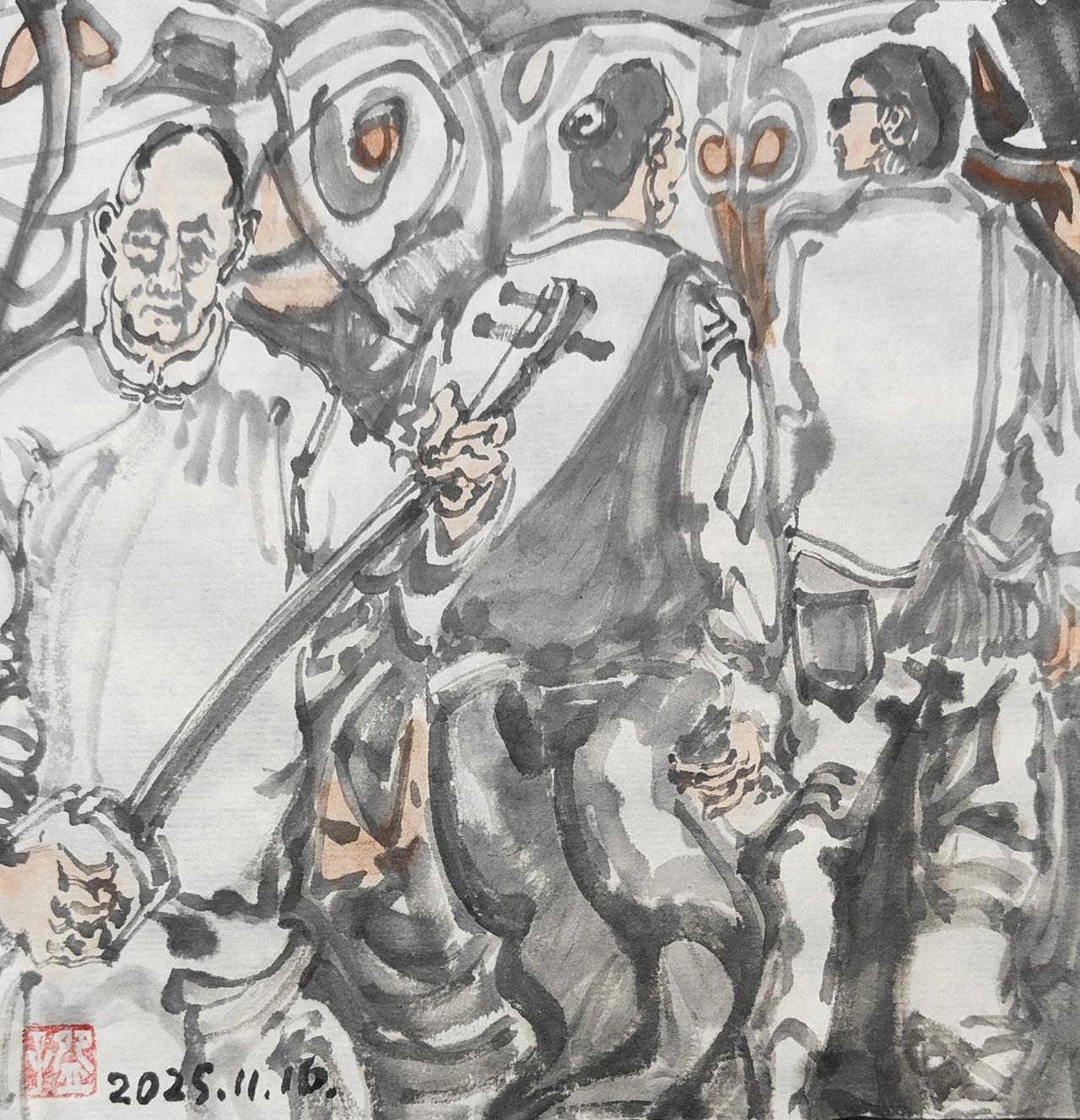 碗子的纸片水墨