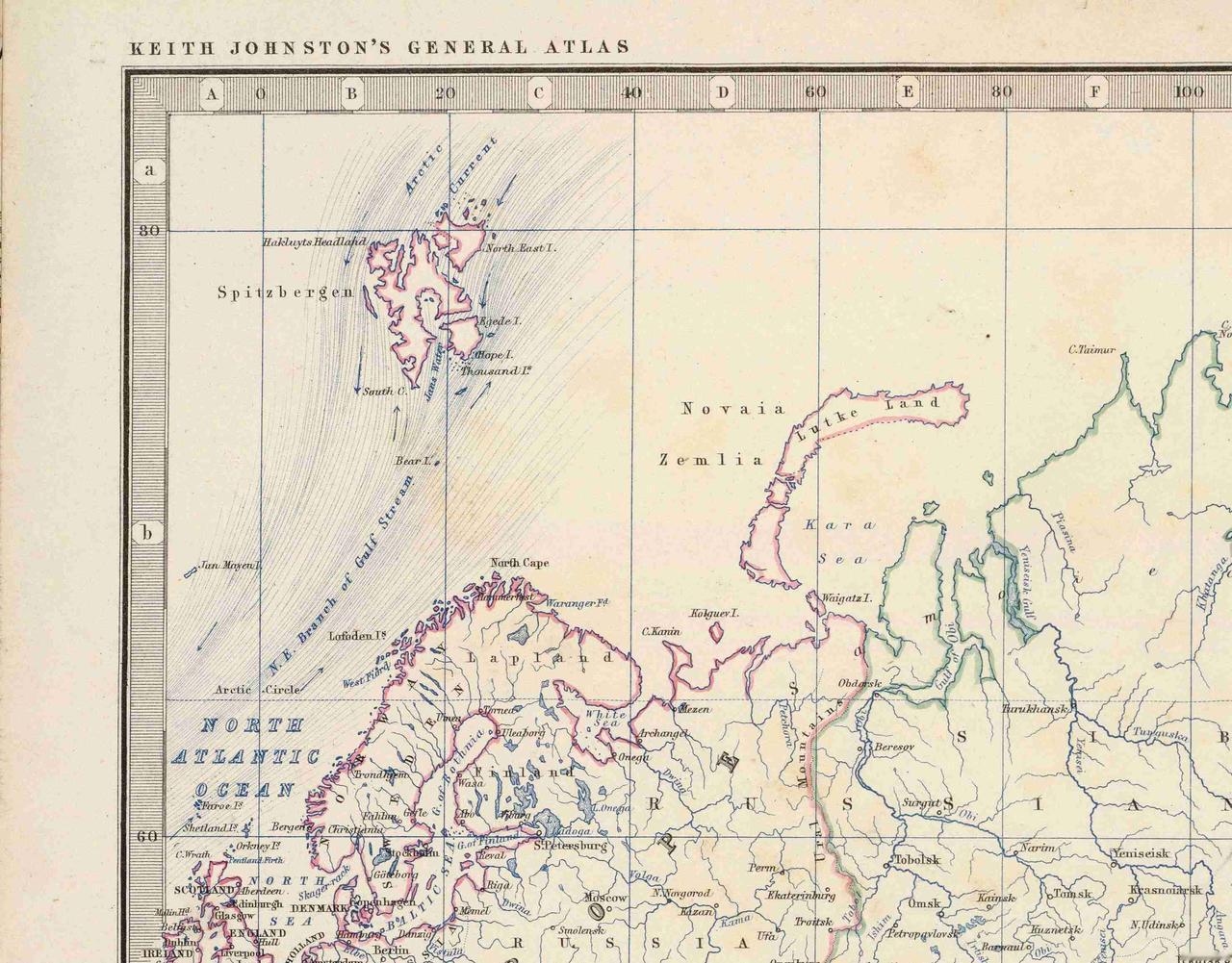 每日更新【近代地图】1869年英国出版的《约翰斯顿皇家现代地图集》世界大地图。