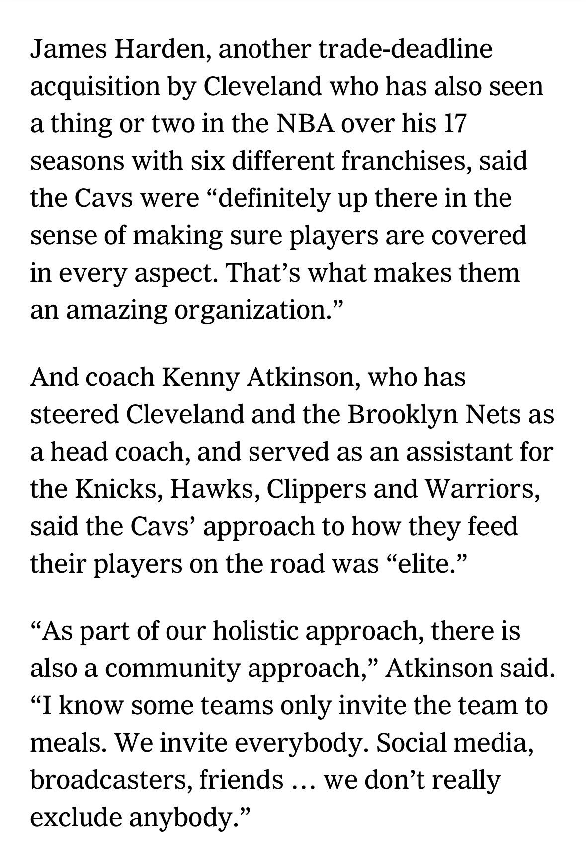 哈登是克利夫兰在交易截止日交易得到的另一名球员。他在NBA打了17个赛季，效力过