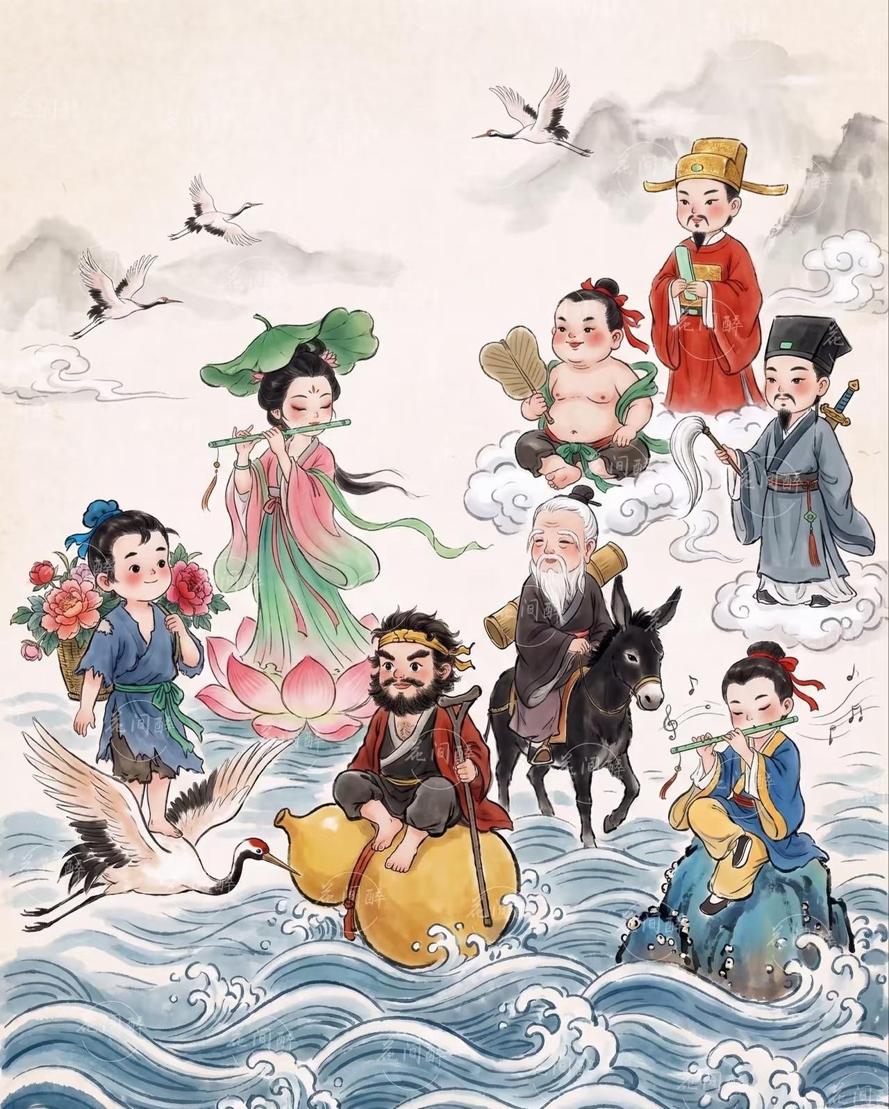 历史上真实的八仙是八个从 沙门岛  越狱的逃犯，后来传着传着成了八仙