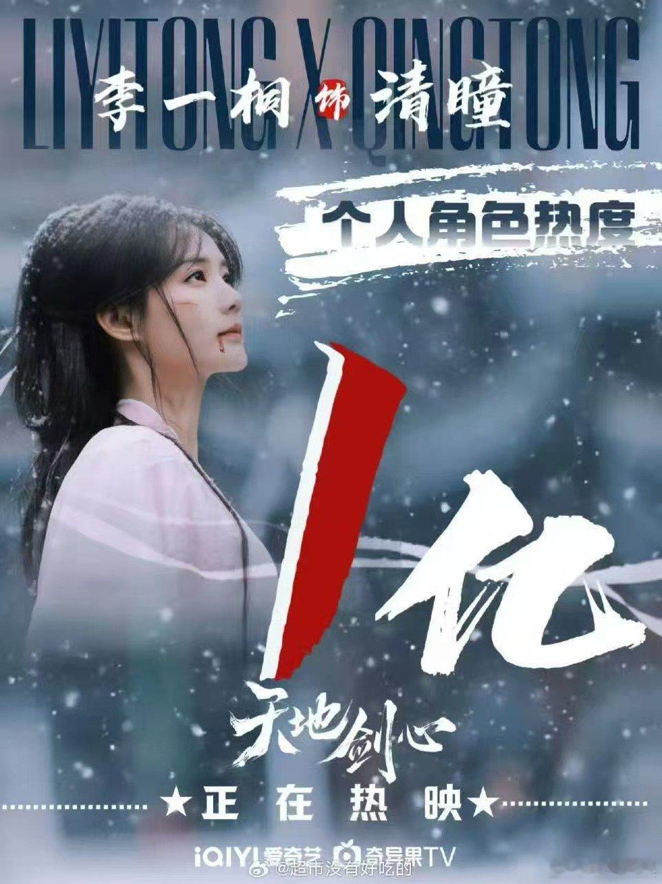 李一桐天地剑心角色热度破亿李一桐清瞳热度破亿李一桐清瞳热度破亿，好耶，[色][色