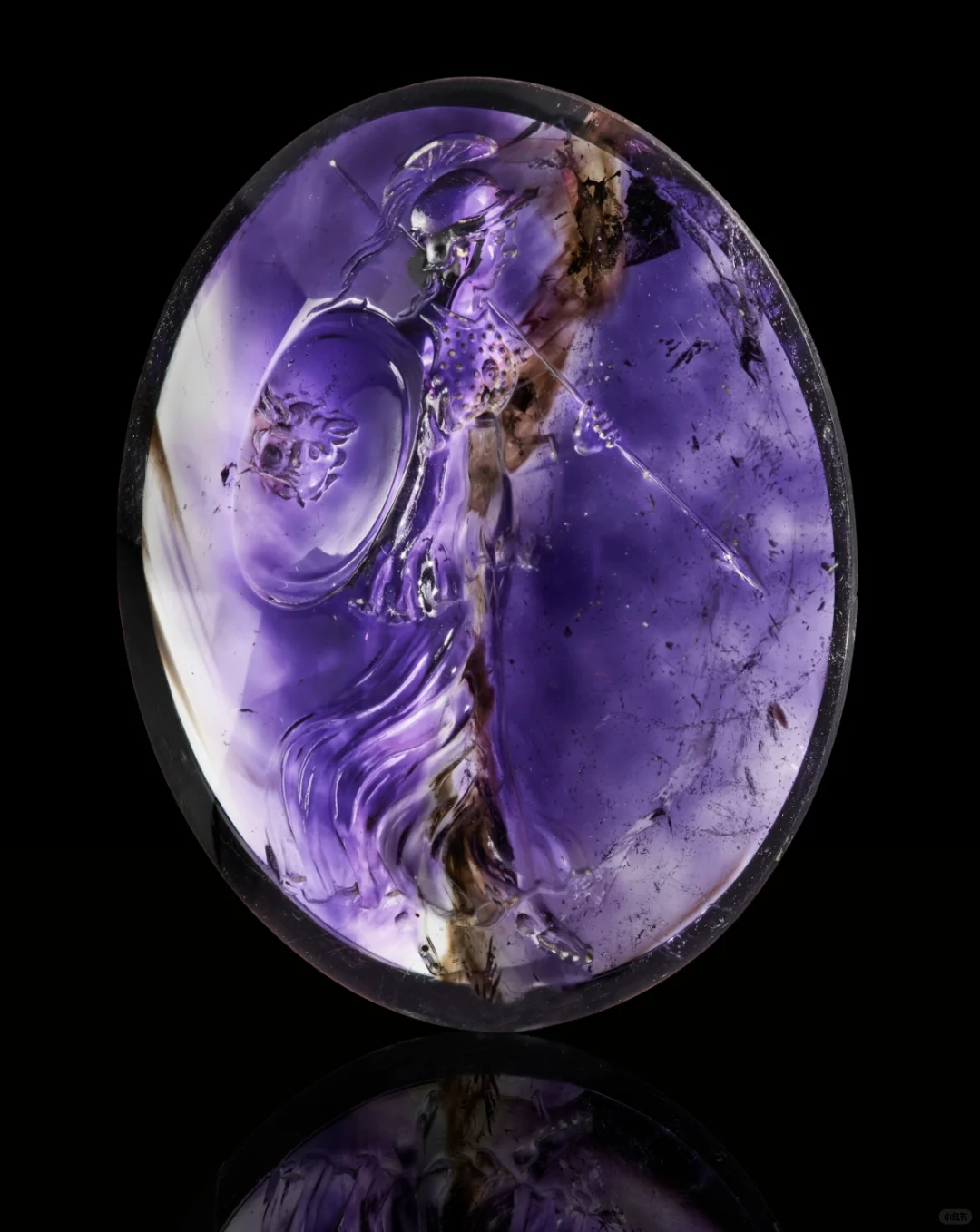 A GREEK AMETHYST RINGSTONE WITH ATHENA
