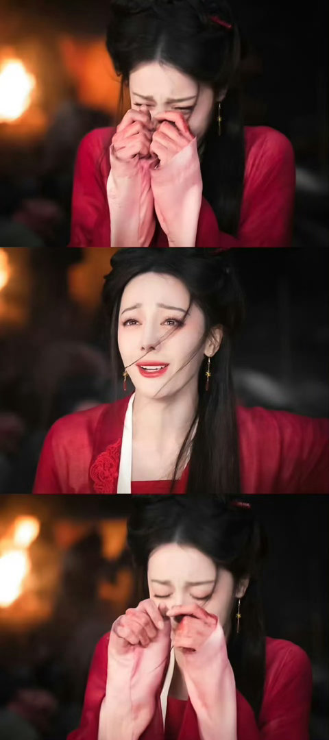 迪丽热巴内娱女鬼天花板迪丽热巴女鬼人设太带感贺思慕一出场直接封神！红衣白发气场全