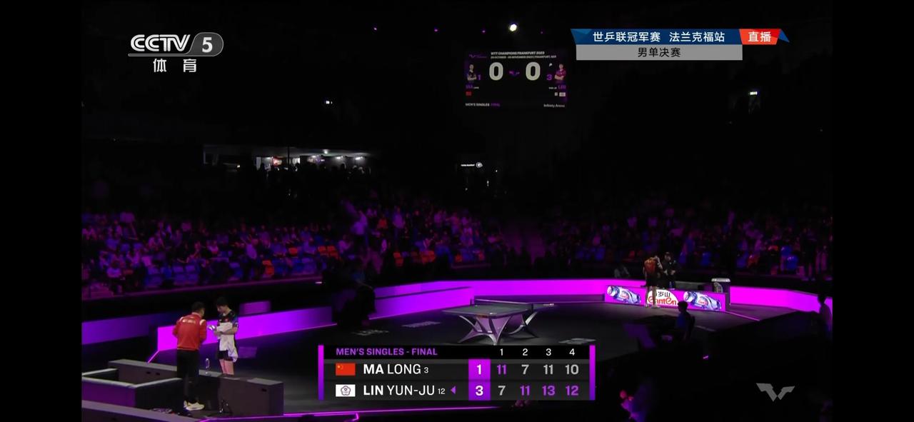 马龙陷入绝境了！目前1比3落后林昀儒！国乒要丢冠了。