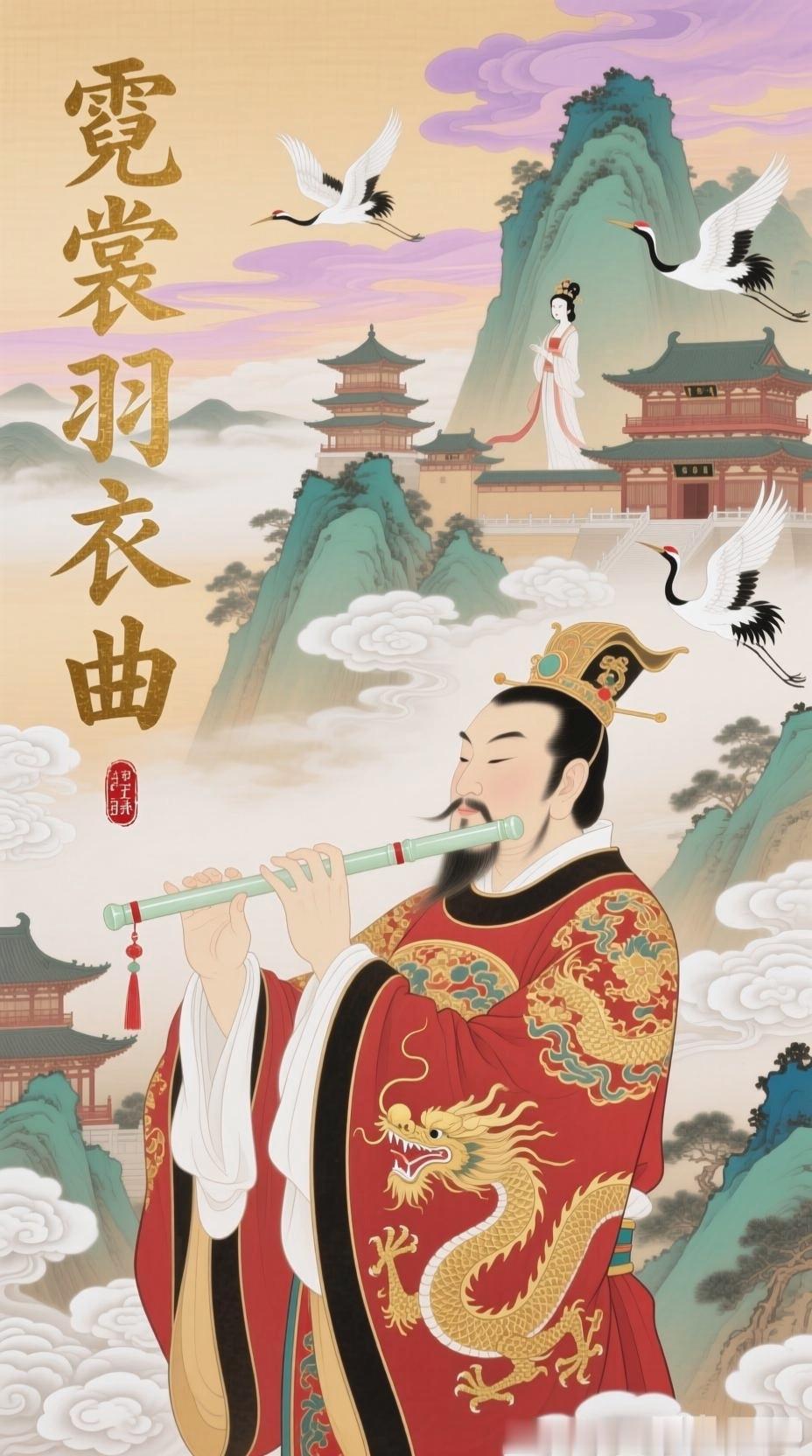 传说唐玄宗登三乡驿遥望女几山，恍惚间坠入云间仙境，得闻缥缈仙乐。他凭记忆记下散序