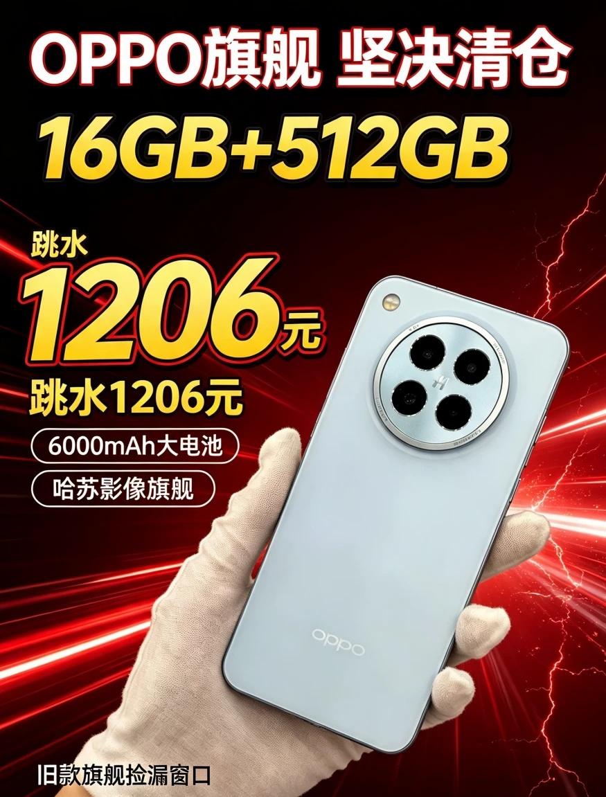 OPPO旗舰“坚决清仓”，16GB+512GB跳水1206
先说上手实打实体验，