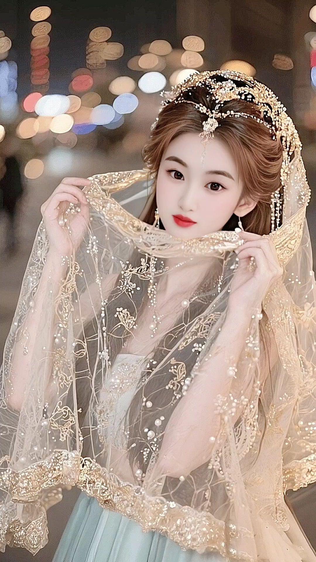 国风才是顶级的浪漫 国风古韵穿越千年 西域女神cos 夜色汉服写真 喜欢古风的女