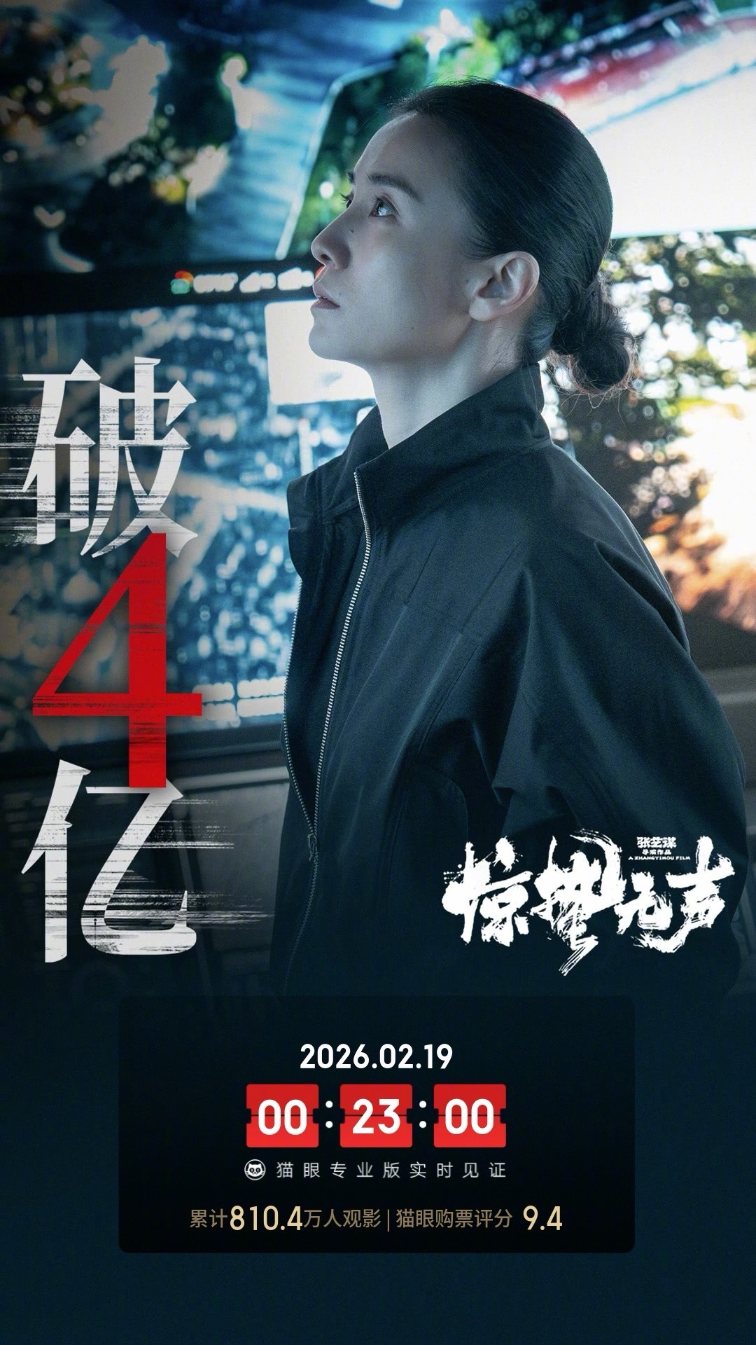 惊蛰无声票房破4亿 据猫眼专业版数据，电影《惊蛰无声 》上映3天，总票房破4亿。