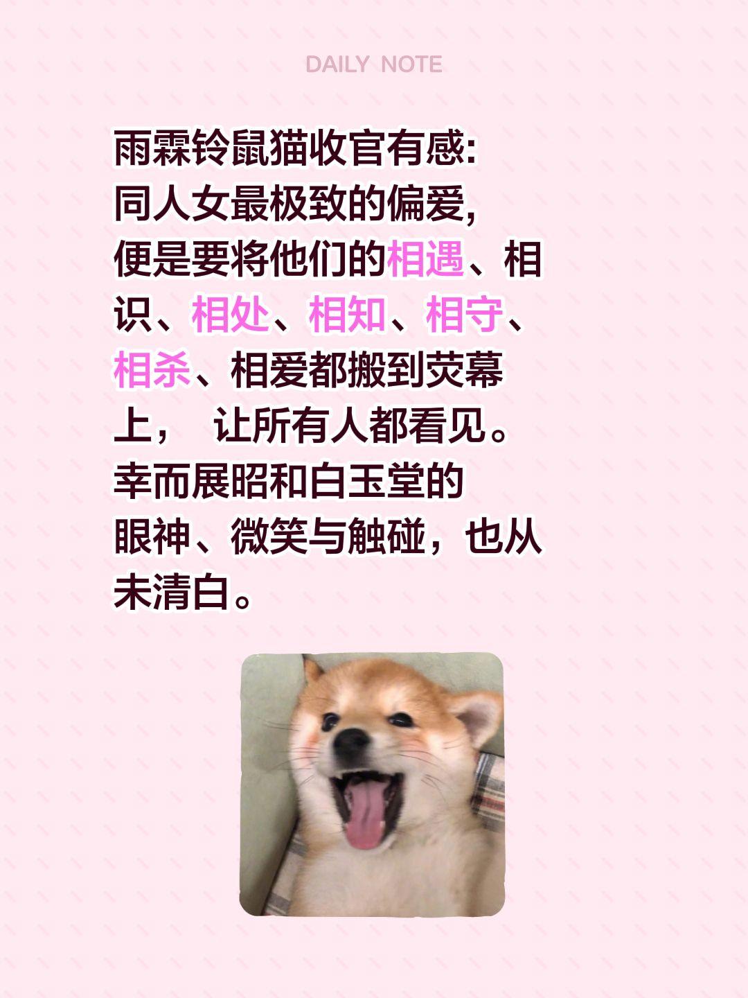 看完《雨霖铃》鼠猫线收官，忽然有点感慨：
同人女最极致的偏爱，大概就是把他们从相