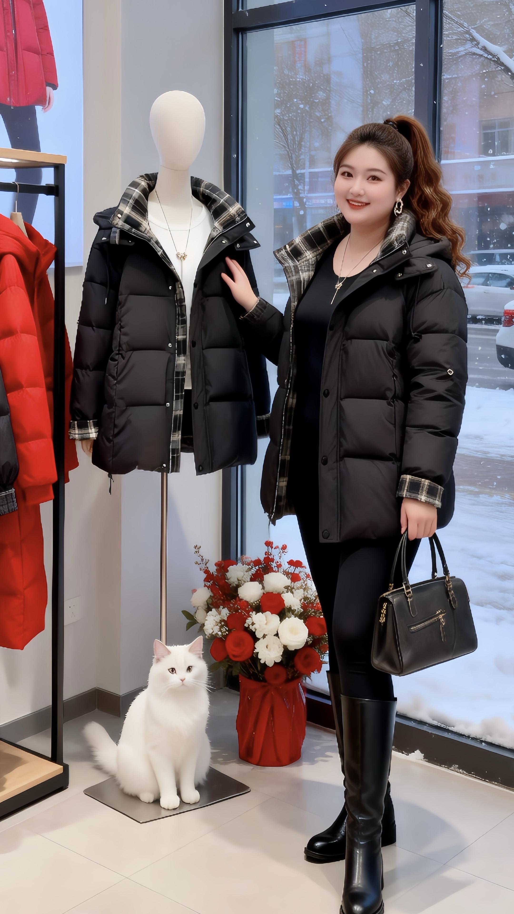 大码女装皮衣外套 保暖穿搭 冬日穿搭一周不重样微胖女生冬日衣服测评