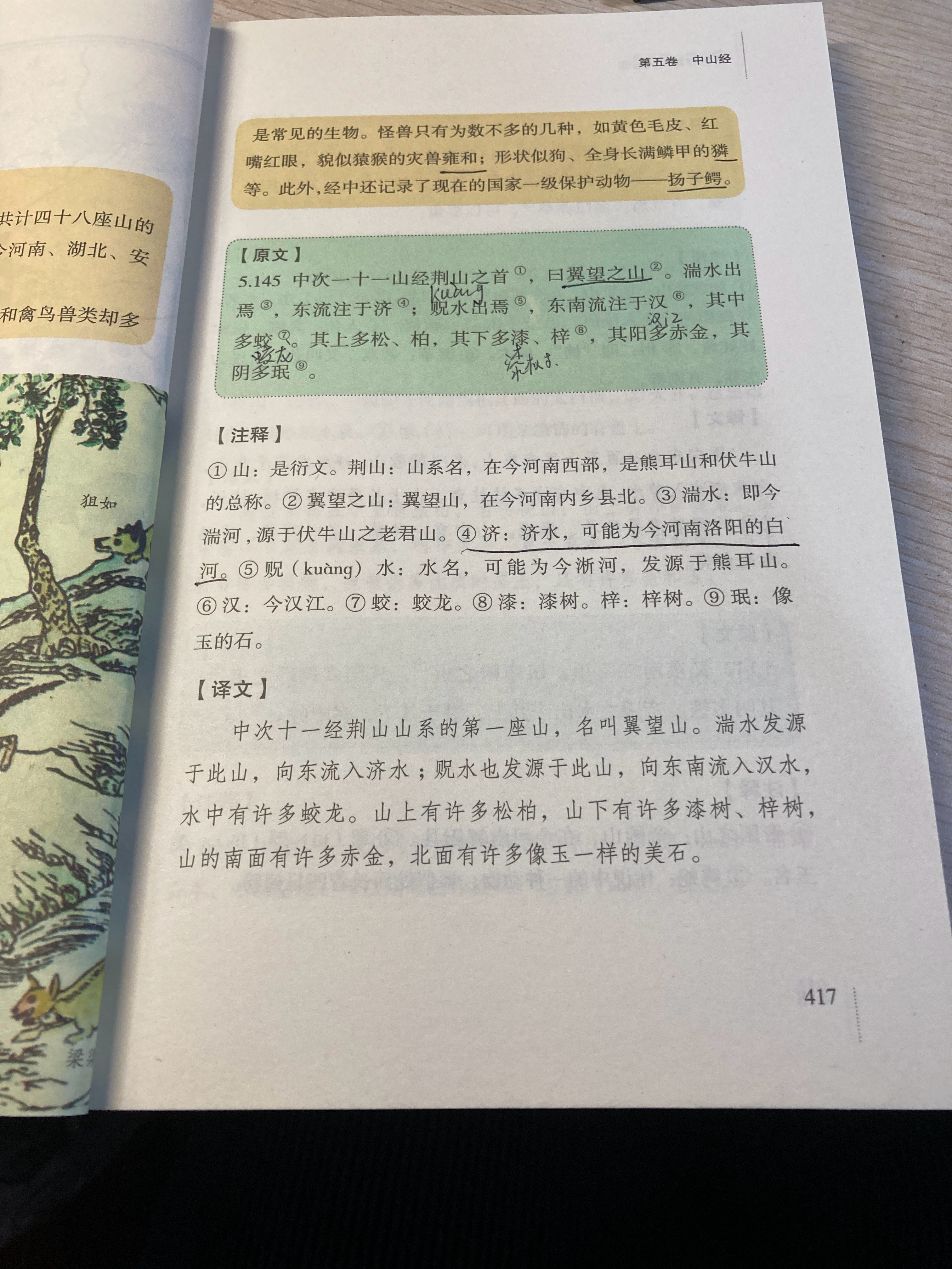 #杨紫国色芳华##特别陪伴杨紫何惟芳160天# 读书95天打卡《山海经》417页