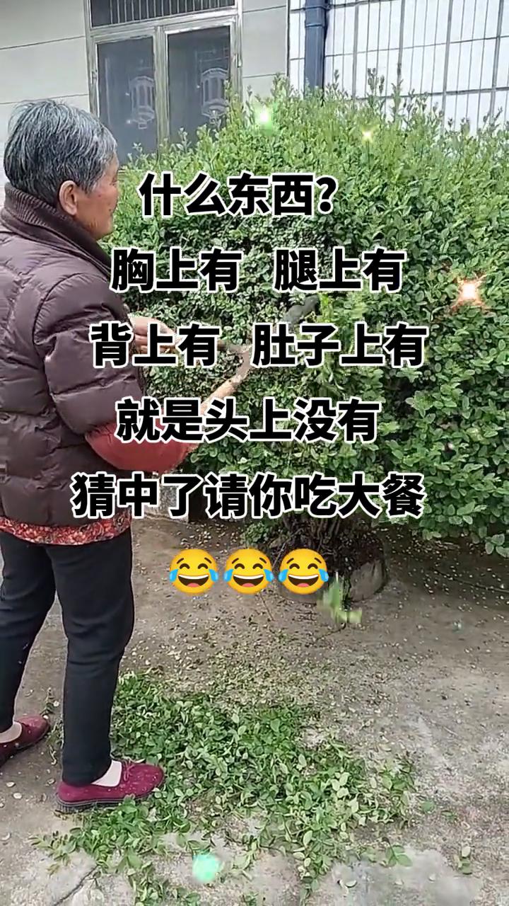 什么东西？胸上有、腿上有、背上有、肚子上有，就是头上没有。猜中了请你吃大餐。