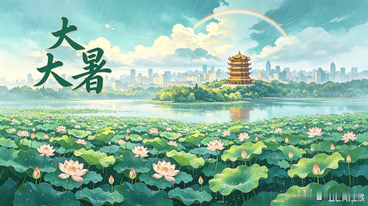 诉衷情•大暑时节
 
昨宵暴雨洒江城，洗尽陌头尘。
渐消酷暑炎意，遥看彩虹痕。