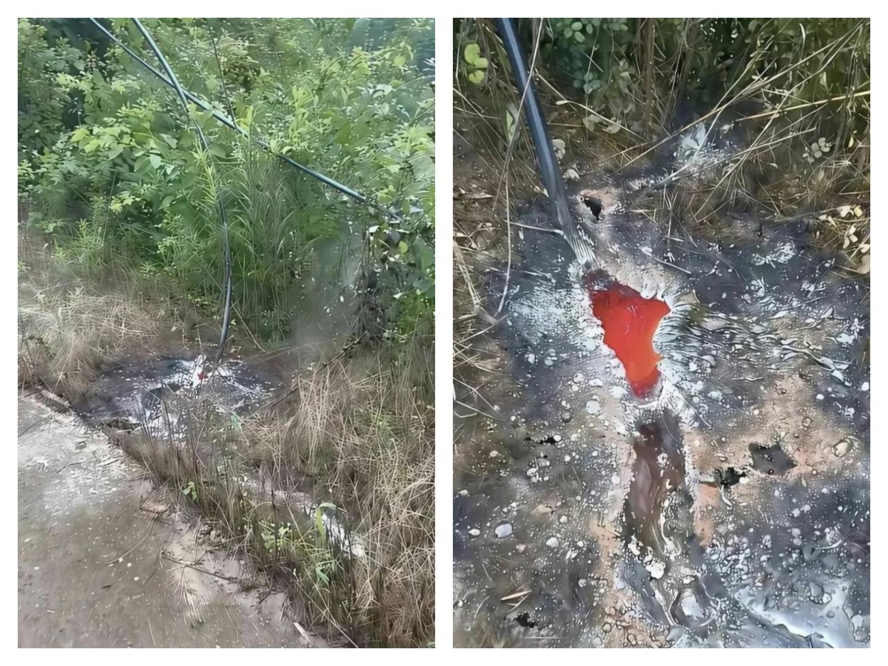 没想到高压线的威力这么大，地面都融化了！