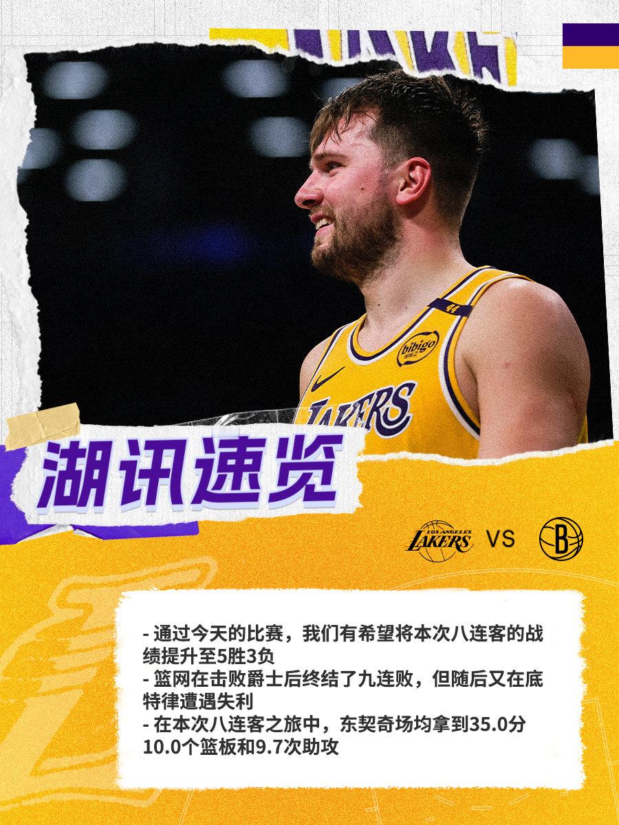 「湖讯速览」湖人vs篮网 湖人国度