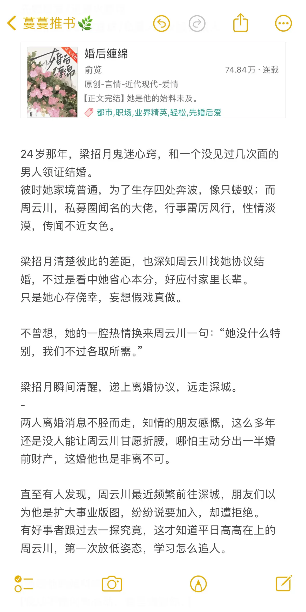 高冷禁欲x勇敢直球！先婚后爱文！她是他的始料未及，周云川，第一次放低姿态，学习怎么追人。