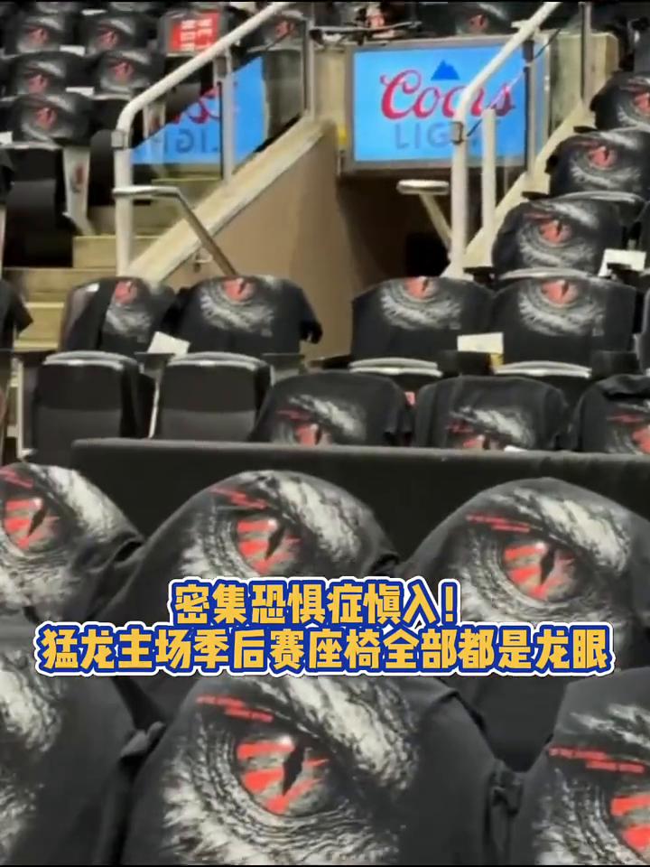 密集恐惧症慎入！猛龙主场季后赛座椅全部都是龙眼。