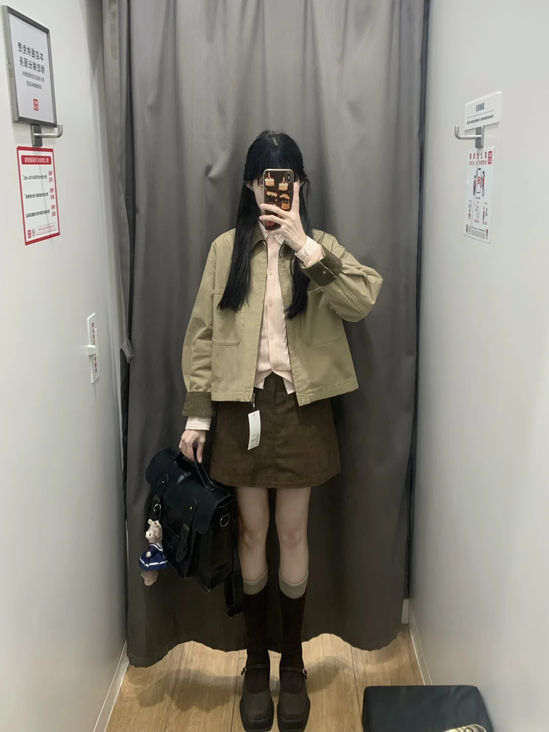 优衣库挖到赵露思穿搭美疯!🐻这套好乖好韩好温柔~