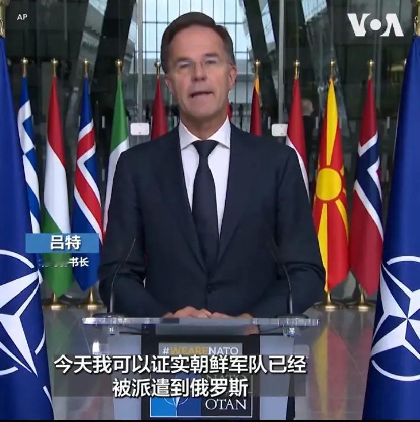 北约秘书长吕特当地时间10月28日证实，朝鲜军队已被派往俄罗斯，其中一些军队已部