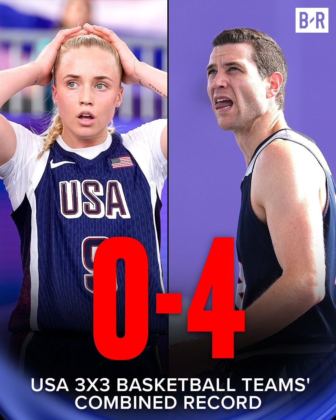 咋了这是？美国三人男女篮奥运至今战绩合计0胜4负#美国三人男篮##美国三人女篮#