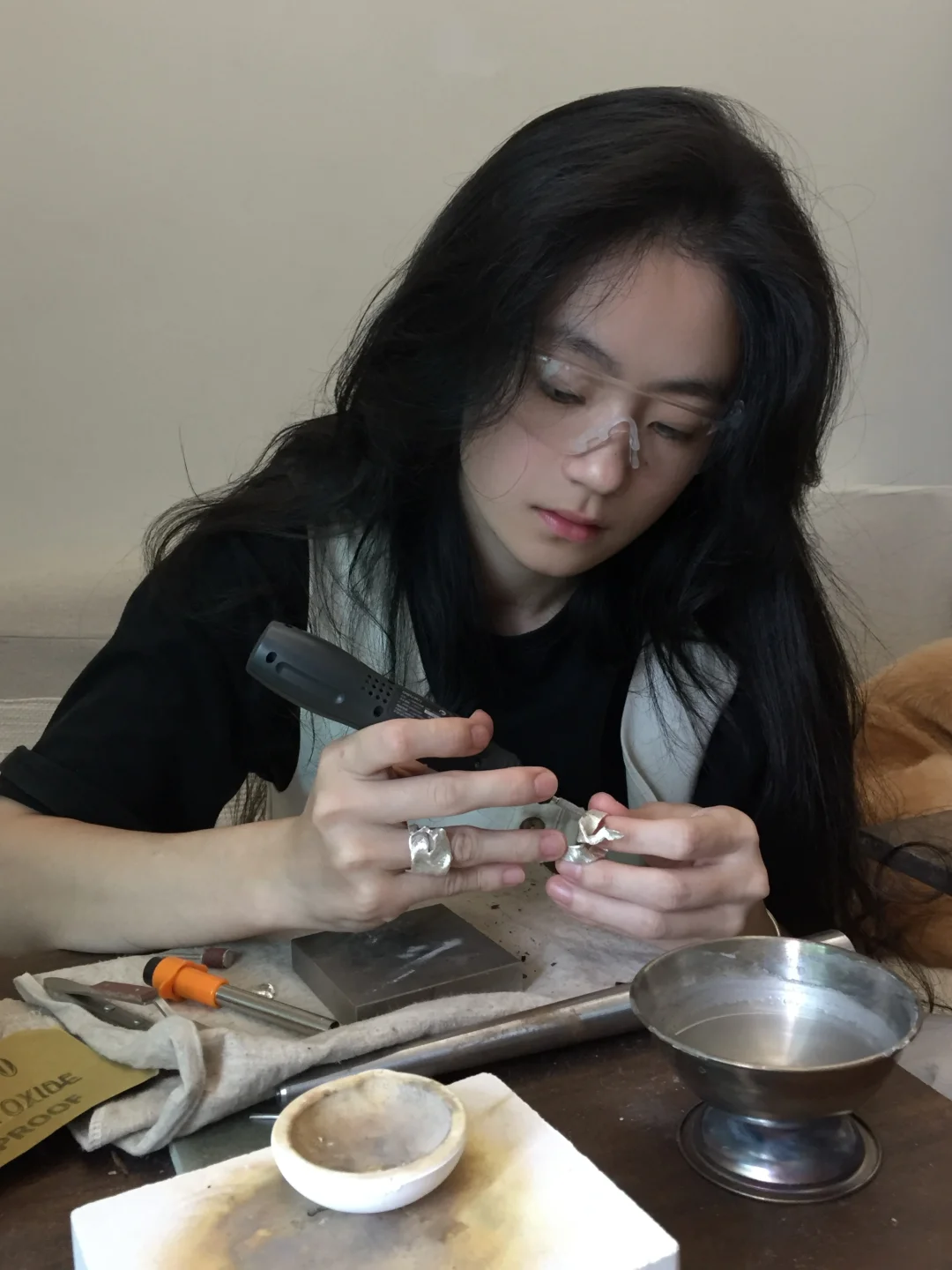 新尝试，在家打了两个银戒