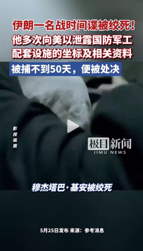 这辈子最后悔的一笔“买卖”！据伊朗司法部门5月25日披露，一名战时间谍近日被处以
