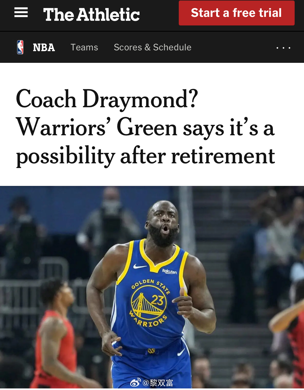 格林在最新采访中透露，随着退役时间的临近，他觉得自己做教练的可能性在增加，“要是