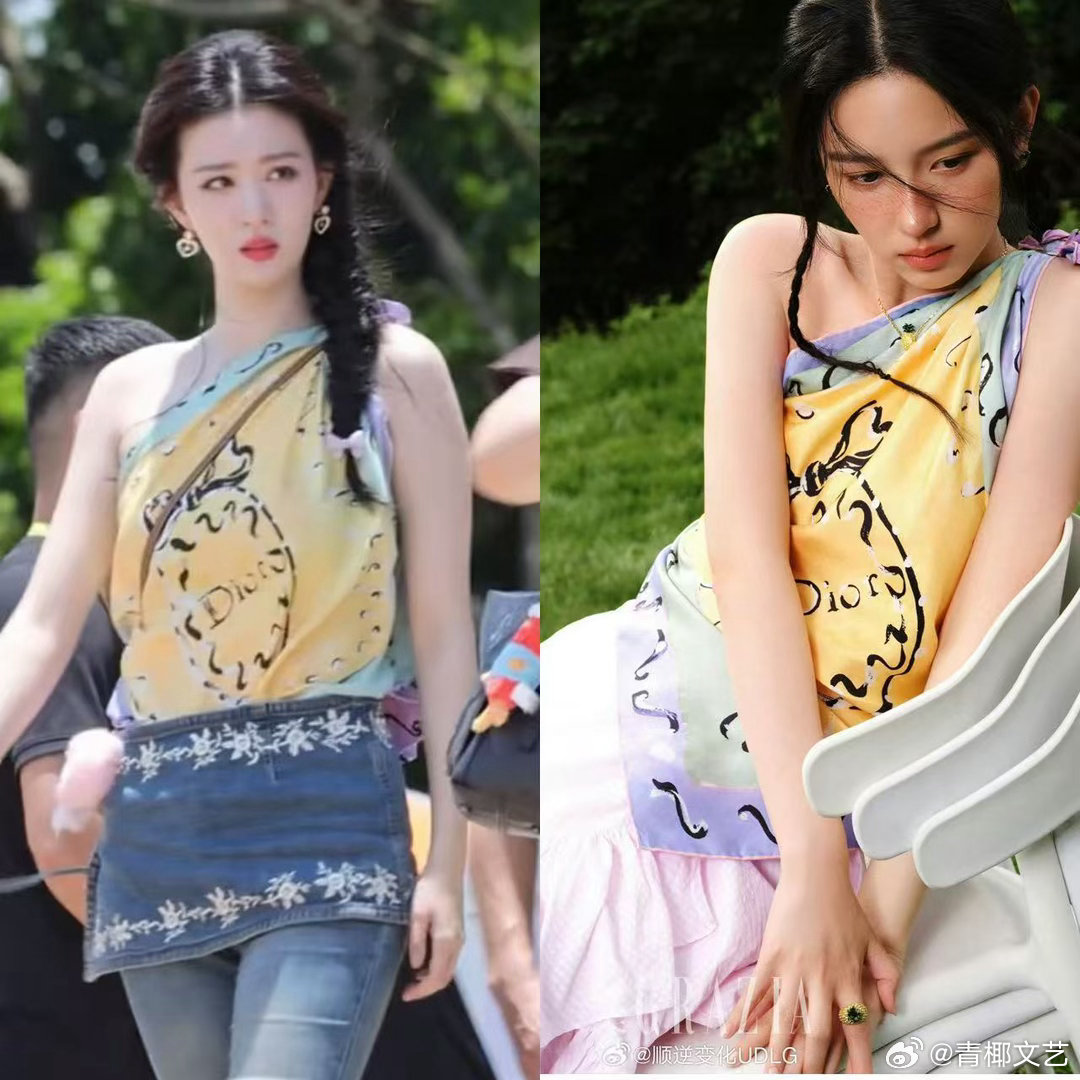 王楚然周也撞衫王楚然周也同款Dior 王楚然周也同款Dior吊带果然美女们的审美