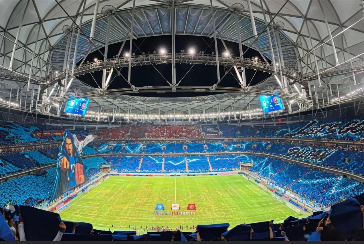 我还纳闷，赛前大连球迷跟我说，全场tifo，连客队这块红色都能利用上，我还纳闷了