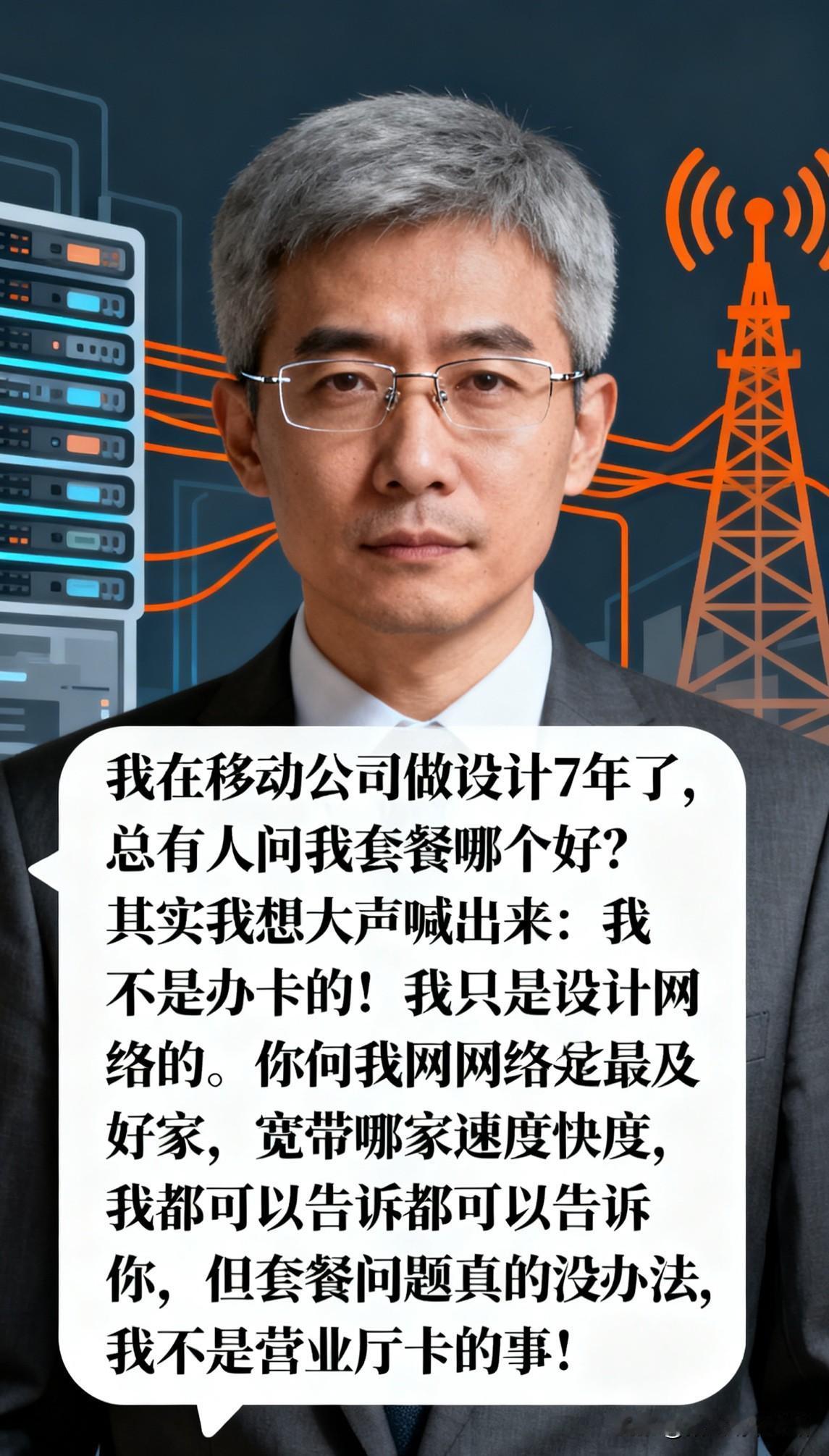 我在移动公司做设计7年了

有一个现象总有人问我移动公司那个套餐好？

其实我想