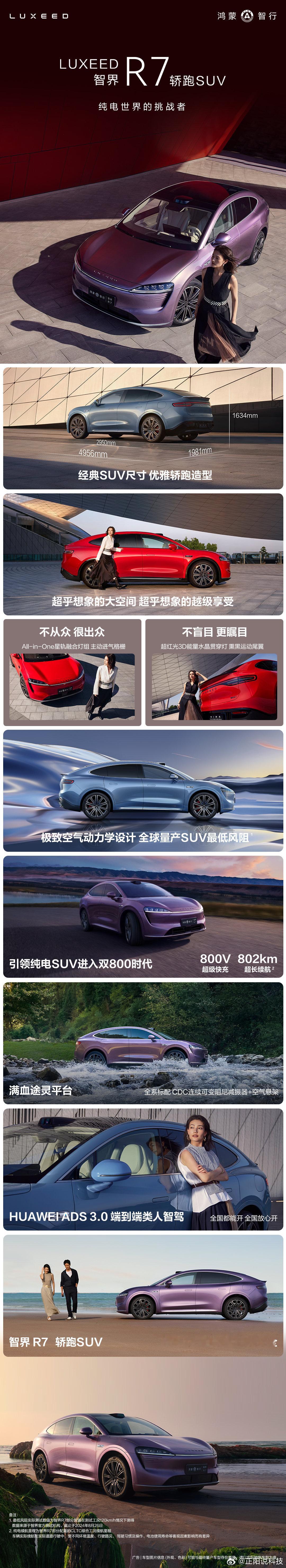 #华为发布智界R7# 鸿蒙智行首款轿跑SUV智界R7热度空前！溜背轿跑SUV外观