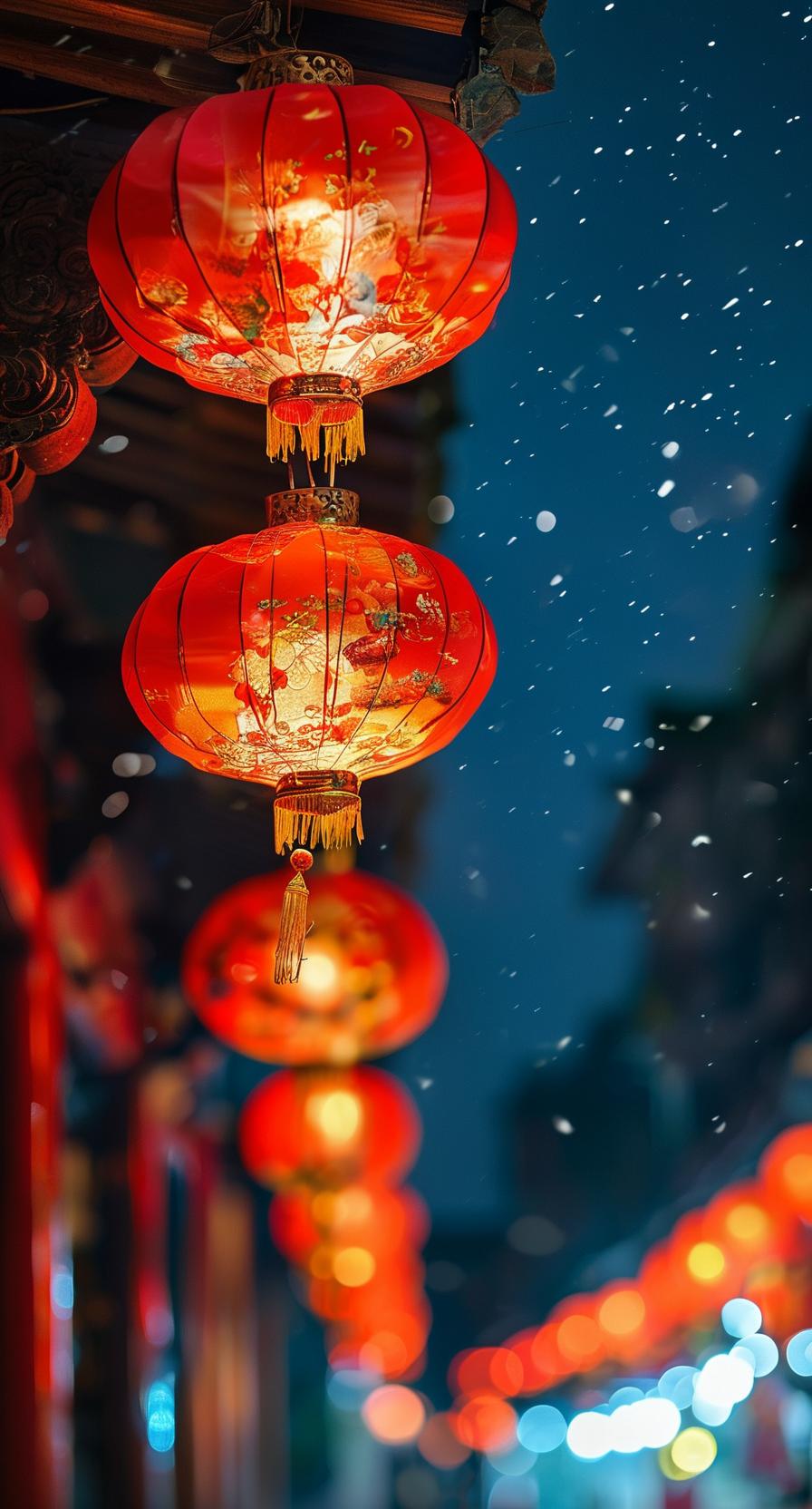 青石板路春情锁，下联可对：红灯笼下夜梦牵