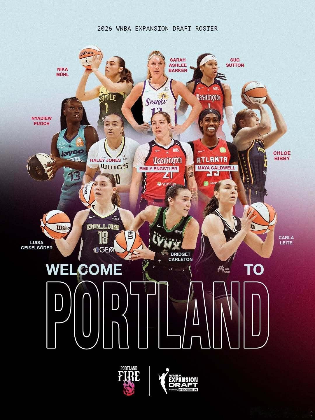 WNBAWNBA 2026年两支新球队波特兰火焰和多伦多节奏。 