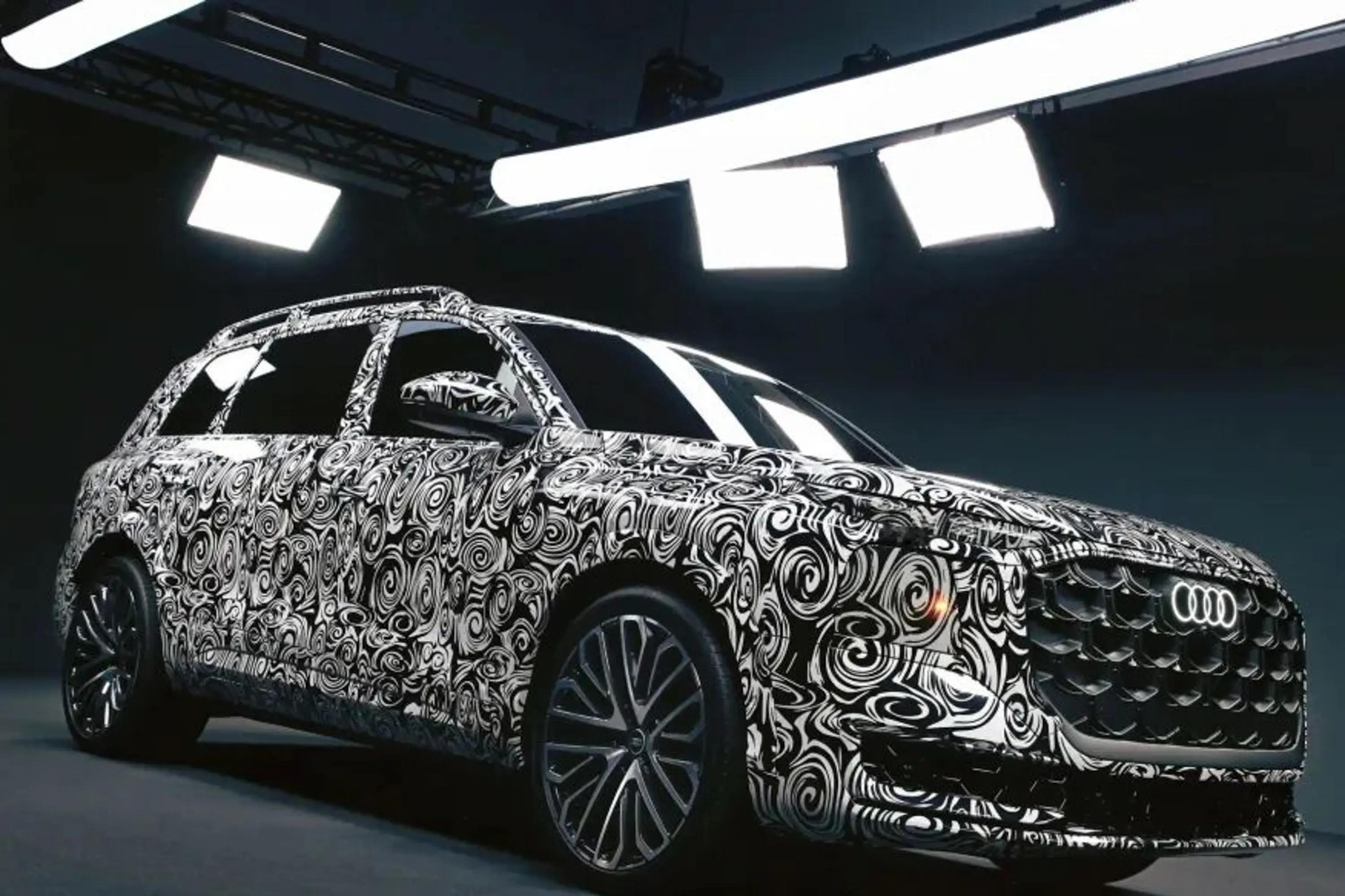 奥迪Q9内饰，作为后发又是大旗舰，应该引领一些家族的新基因吧…新车三季度发布，明