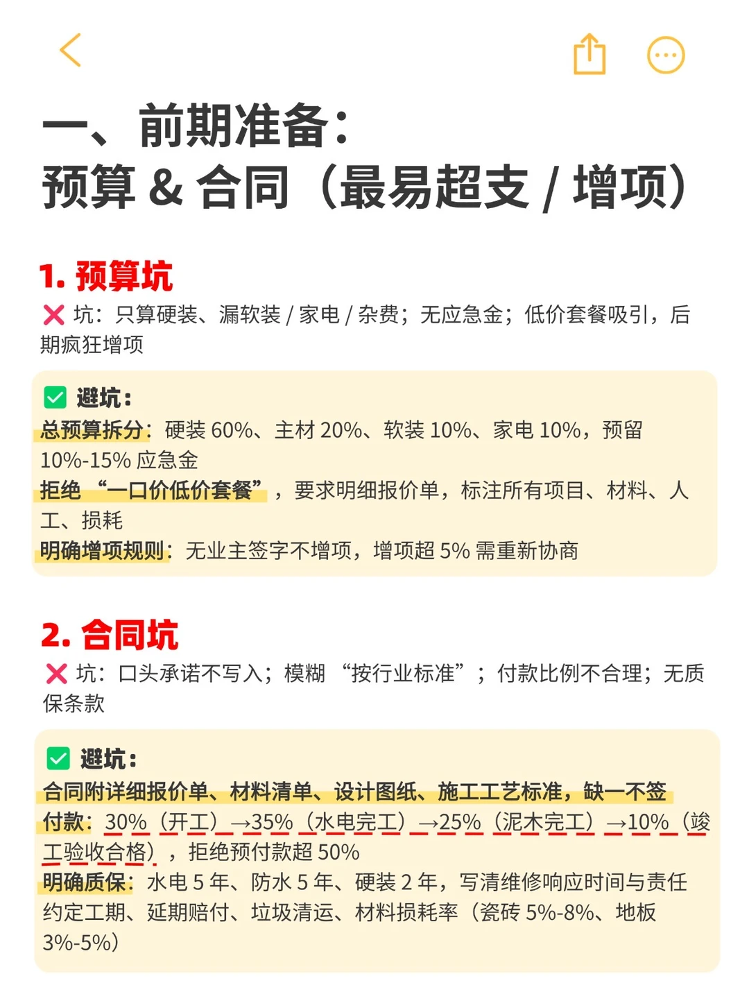 小白装修预算有限，这些坑避开多省6w块‼️