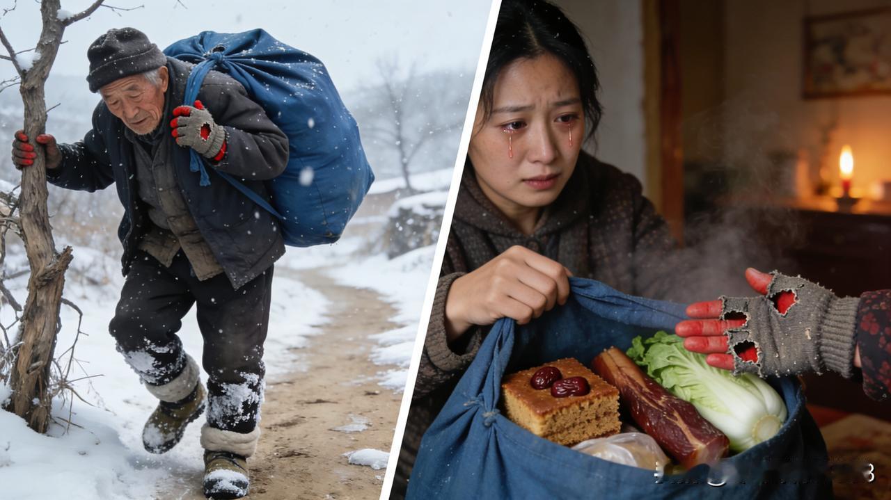 零下 15℃的寒风卷着雪沫子，75 岁的张大爷背着鼓鼓囊囊的布包，深一脚浅一脚踩