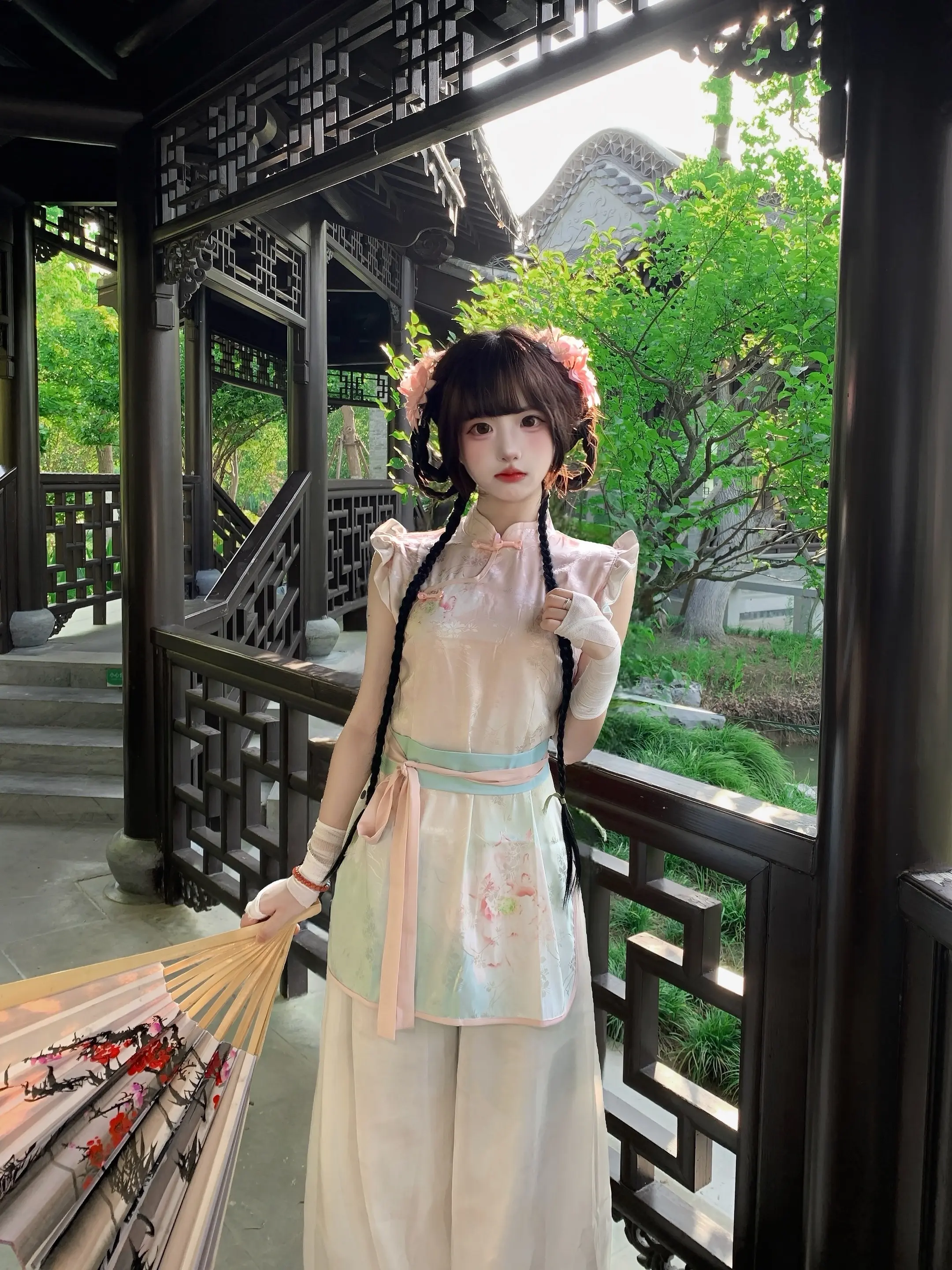 “师兄 承让了”一套🥕⑦⑧小飞袖设计的中华娘！！～粉蓝配色荷花塑可以...