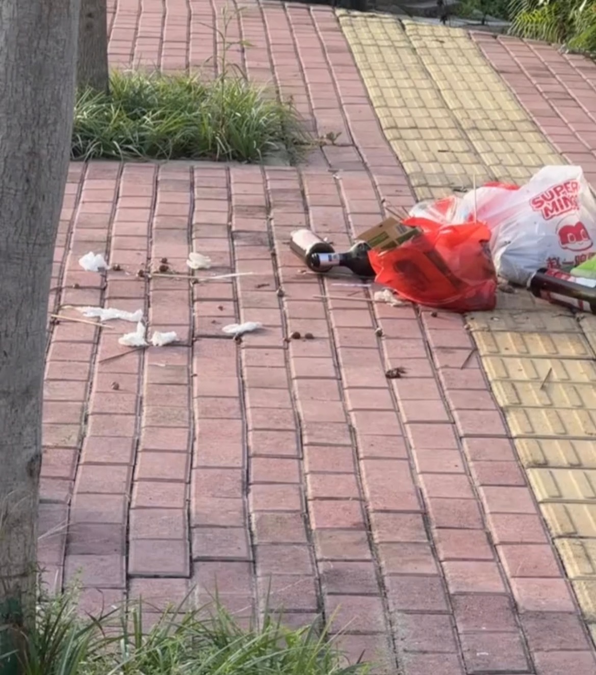 9月26日，网友反映：玉林容县中秋节过后桥底附近到处都是垃圾，这些人昨晚在这里过