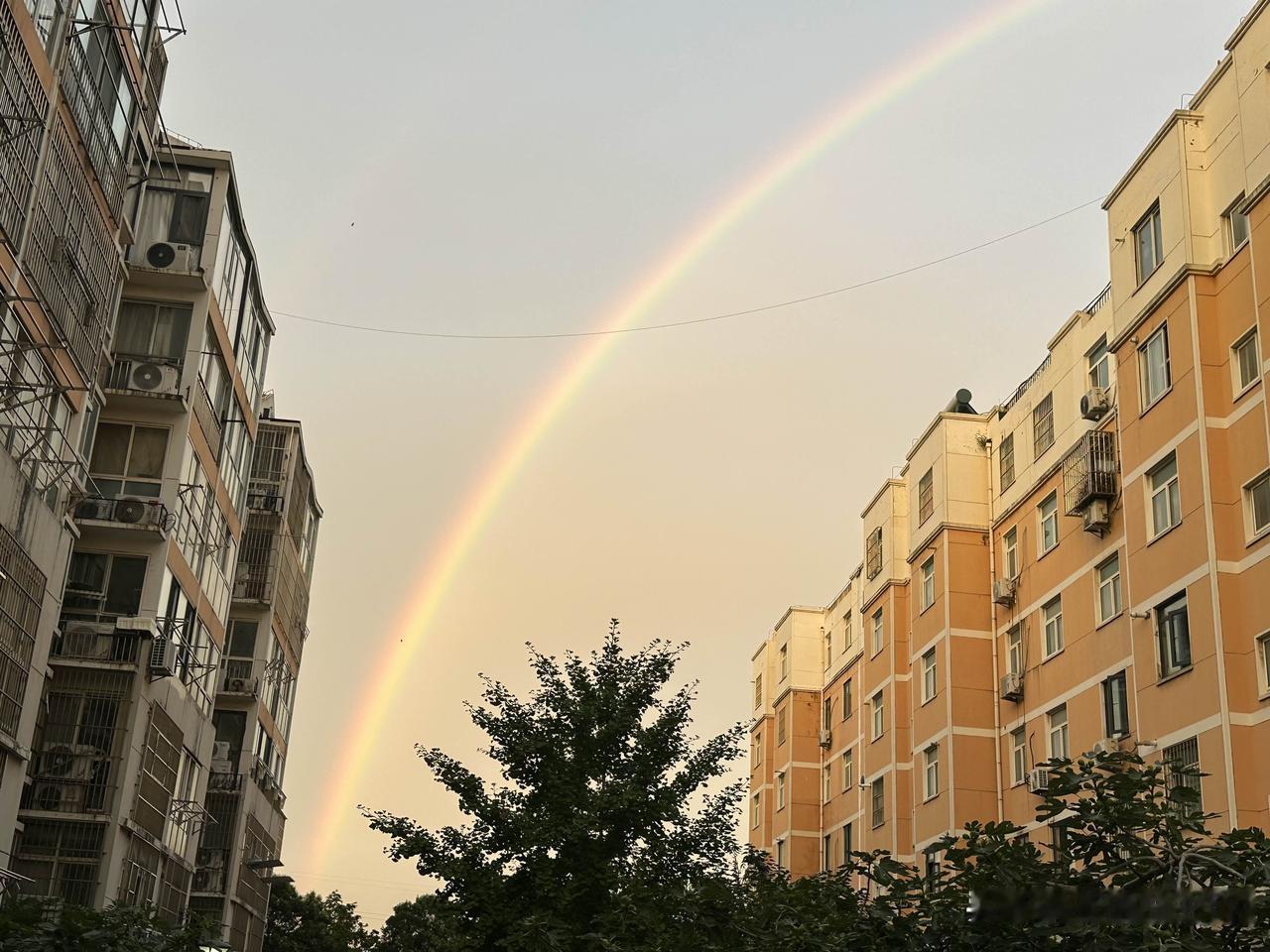 连云港市出现了美丽的彩虹🌈

2026年7月19日19时，连云港市东方的天空上