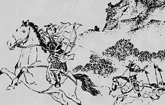 李世民和军师去看凤鸟，被敌兵追杀，李世民箭射大将燕伊，彻底激怒了单雄信...