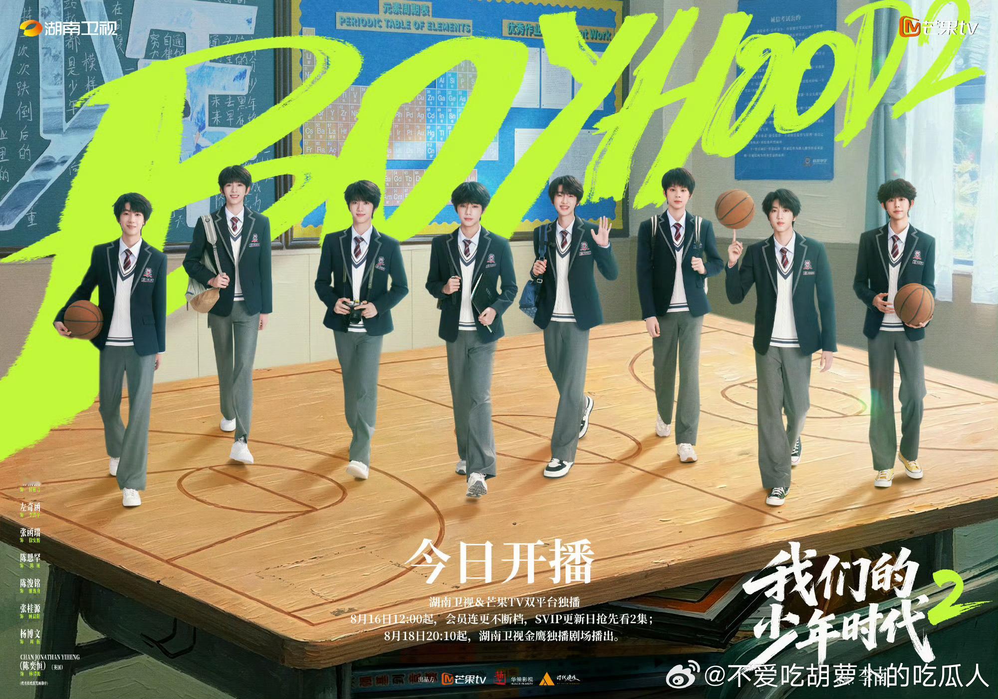 TF家族四代主演的青春校园剧我们的少年时代2 今日中午12点芒果TV开播，8.1