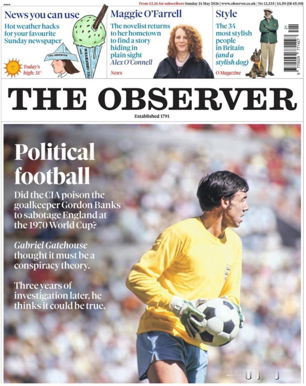 这儿有个新鲜事！昨天，《观察家报》（*The Observer*）煞有介事地宣称