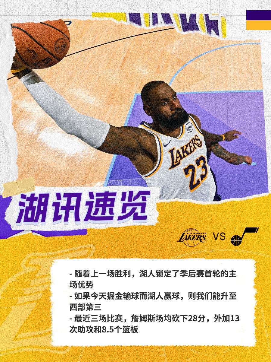 「湖讯速览」爵士vs湖人 湖人国度