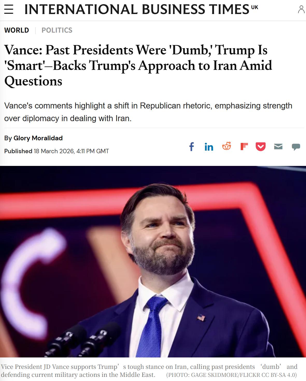 我觉得一个很大的区别在于，我们现在有一位聪明的总统，而过去我们有过一些愚蠢的总统