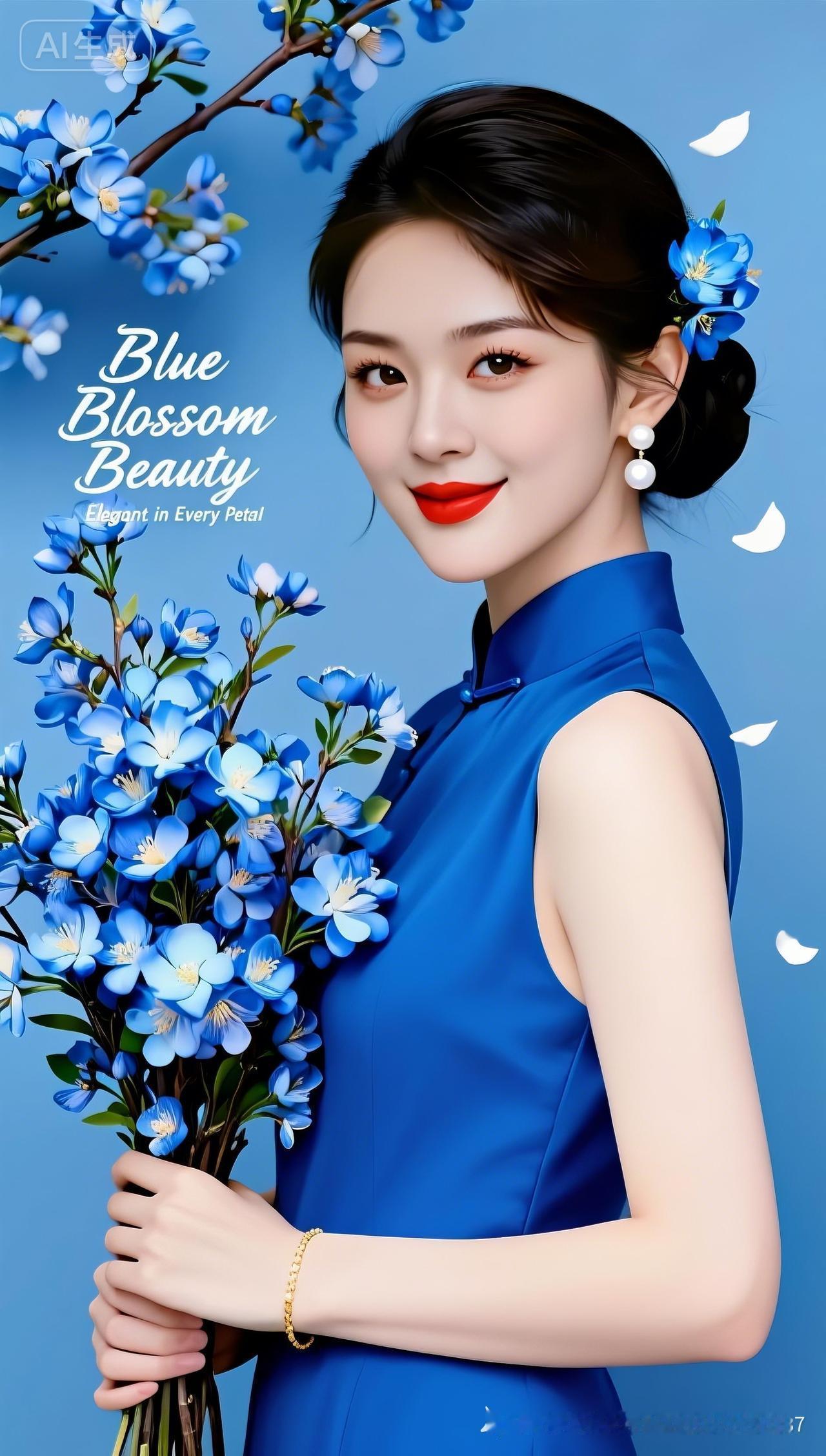 蓝花仙子，优雅绽放，每一瓣都散发着美丽的光芒！🌸💙