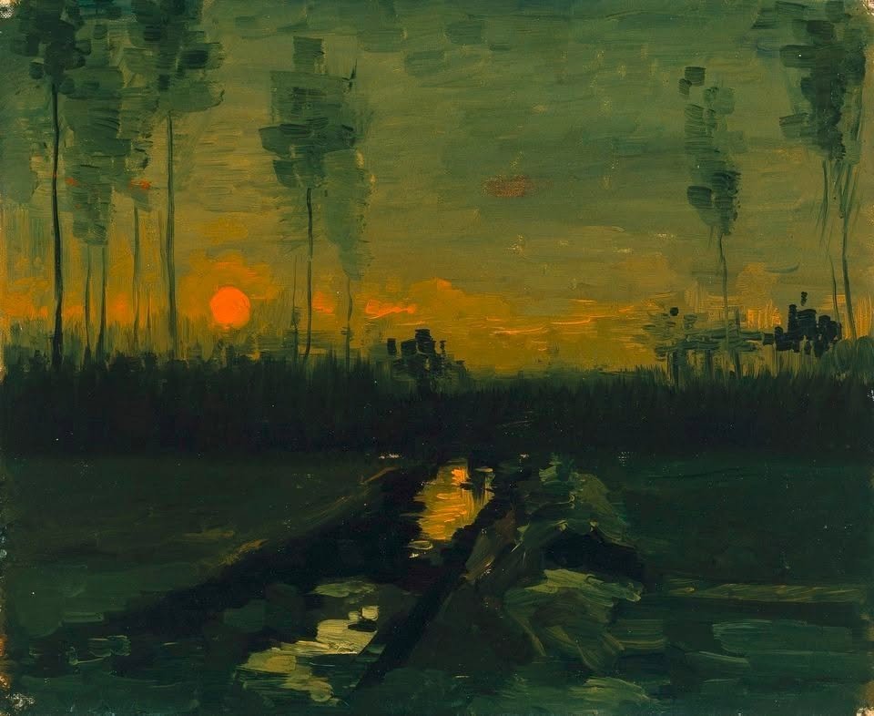 傍晚的风景，1885年，文森特·梵高 ​​​